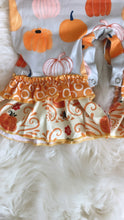 Load image into Gallery viewer, Pumpkin Ruffle Romper