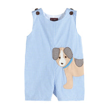 Load image into Gallery viewer, Blue Gingham Dog Shortalls
