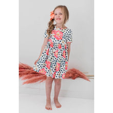 Load image into Gallery viewer, POP OF COLOR SHORT SLEEVE TWIRL DRESS
