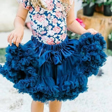 Load image into Gallery viewer, NAVY FLORAL FLUTTER SLEEVE LEOTARD
